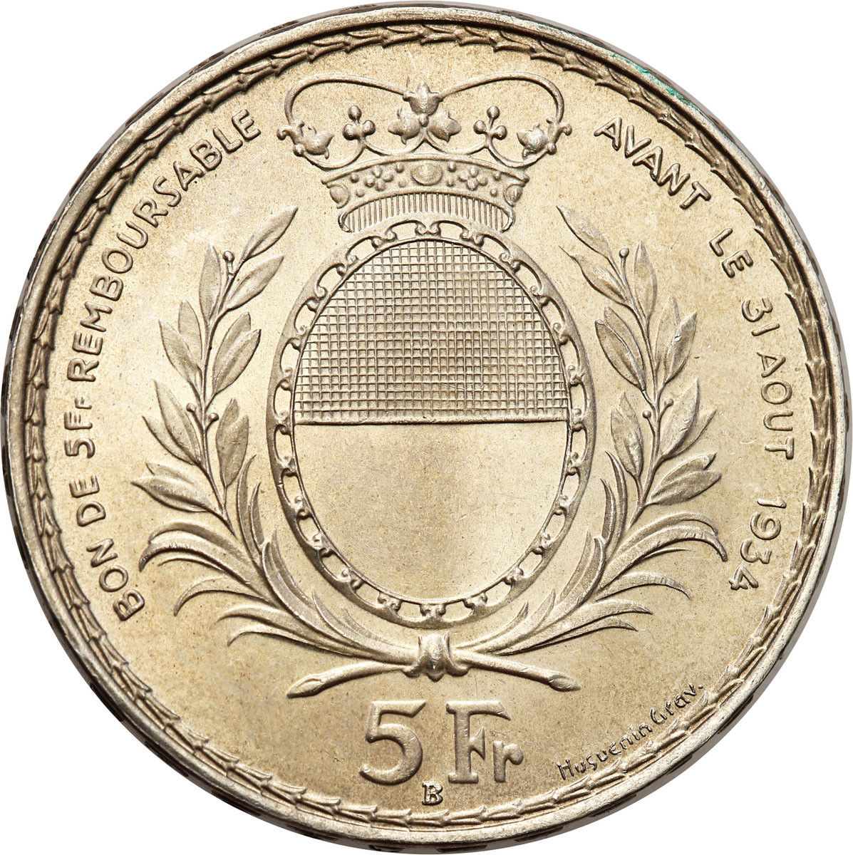 Szwajcaria. 5 franków 1934, Freiburg - PIĘKNE